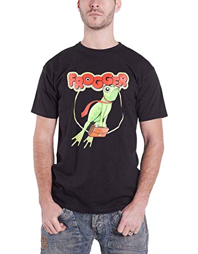 Konami T Shirt Frogger Retro Logo nieuw Officieel Mannen