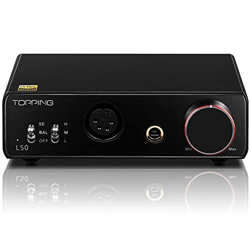 Image of TOPPING L50 NFCA Headphone Amp SE /BAL Input 6.35mm 4 Pin XLR Output 3500mWx2 Mini HiFi Desktop Home Audio Amplifier (Black)