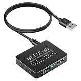 HDMI Splitter 1 in 2 Out 4K HDMI Verteiler 1 zu 2 mit USB Stromkabel, HDMI Splitter 2 Monitore Gleichzeitig, HDMI Verteiler für TV, Monitor, PS5, PS4, Xbox, Blu-ray, Beamer