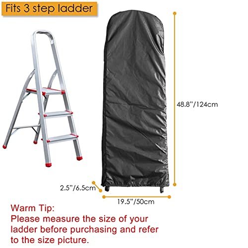 Housse de protection escabeau imperméable pour échelles doubles pliantes noires - 7