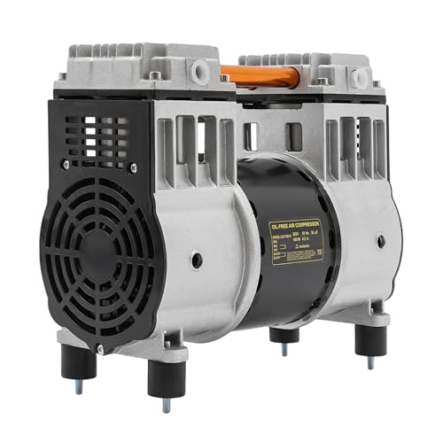 OLF-980-4 Compresor de Aire Cabeza de Bomba Silenciar 980W 220V 50Hz Con 2 Silenciadores Capacidad 25UF 0,7Mpa para Compresor Susurro Plata Negro