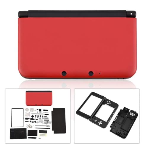 Image of Full Housing Case, Cover Shell Repair Parts Complete Fix Replacement Kit for 3DS XL(red)