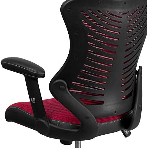 Flash Furniture Burg High Back Chair, Foam Nylon Steel, Burgundy Mesh, 42.75 x 25.75 x 25