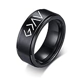 VNOX Christian Ring God is Greater Than Highs&Lows Engraved 8mm Stainless Steel Matte Brushed Fidget...