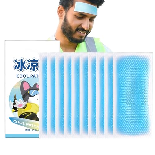 Parches de refrigeración para niños, parche de fiebre refrescante, tiras de enfriamiento para la frente, parches de refrigeración para niños, parche de enfriamiento para la frente pequeño, reductor de