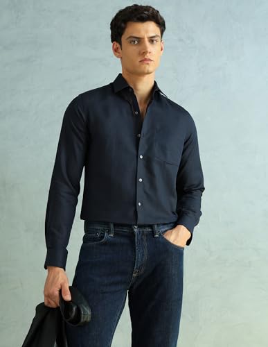 Image of Arrow Solid Slim Fit Formal Shirts for Men - Full Sleeve Shirt for Man