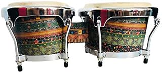 SHMYQQ Bongo Drums in Natural Finish Wooden Bongos for Beginners 7 And 8 Bongo Drum Set with Padded Bag And Tuning Key Natural Sending A Child As A Gift