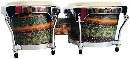 SHMYQQ Bongo Drums in Natural Finish Wooden Bongos for Beginners 7 And 8 Bongo Drum Set with Padded Bag And Tuning Key Natural Sending A Child As A Gift