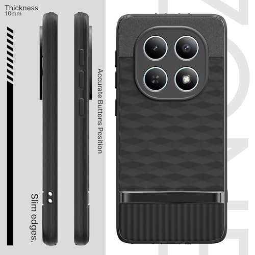 Image of Pikkme Back Cover for Redmi Note 15 5G Camera Protection 3D Hexa Cube Design Silicone Protective Bumper Case (Black)