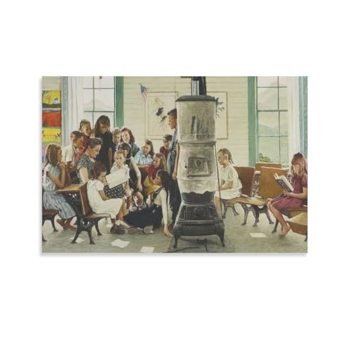 Norman-Rockwell ノーマン・ロックウェル (74) 印刷 ポスター キャンバス ウォールアート 画像 絵画 現代 芸術 壁の絵 け ソファの背景絵画08x12inch(20x30cm)