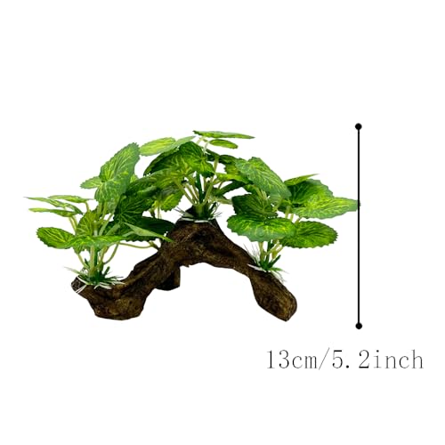 Image of Fish Tank Decorations Aquarium Decor Ornaments Betta Silk Leaf pad Hammock Artificial Driftwood Cave Goldfish Bowl Accessories