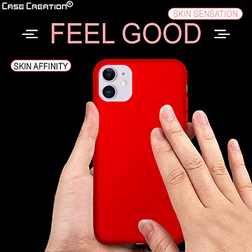 Image of Case Creation Luxurious OG Series for iPhone 11 Case Cover,Anti-Dirty Slim Case Frosted Matte Cute Candy TPU Raised Bezel (Splash of Color) Back Cover for Apple iPhone 11 -Wine Red