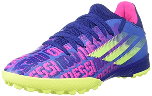 フットサルシューズ ジュニア エックス スピードフロー メッシ.3 TF ターフ用 男の子 女の子 17~24cm LET37 ビクトリーブルー/ショックピンク/ソーラーイエロー 22.0 cm
