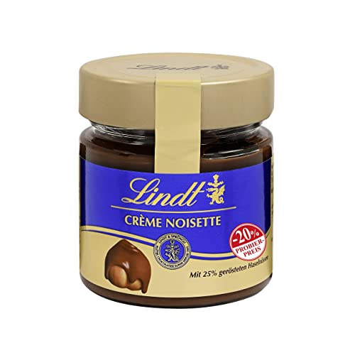 Lindt Schokolade - Brotaufstrich Crème Noisette, Promotion | 220 g | Haselnusscrème Brotaufstrich mit aromatischem Kakao und 25% gerösteten Haselnüssen | Schokoladen-Brotaufstrich| Schokoladengeschenk Cover