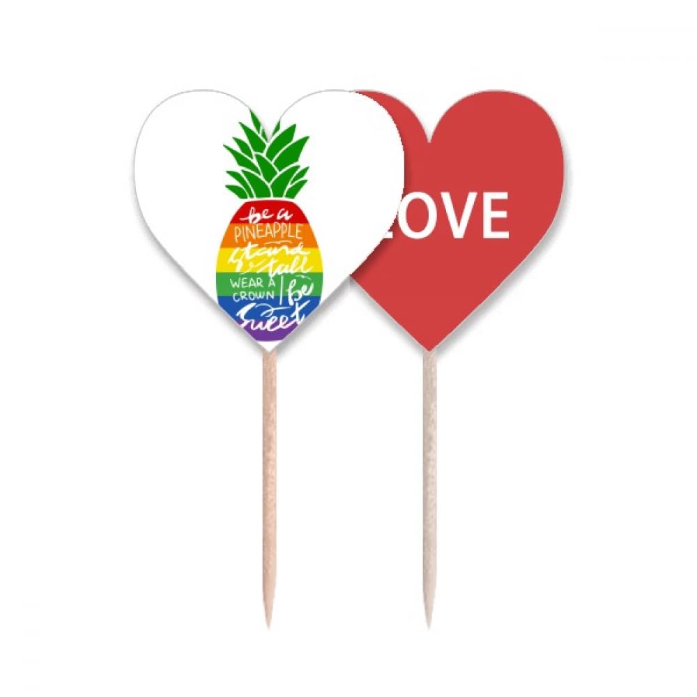 Drapeau LGBT Arc-en-ciel Cure-dents PineFruit pour Décoration de Cupcake