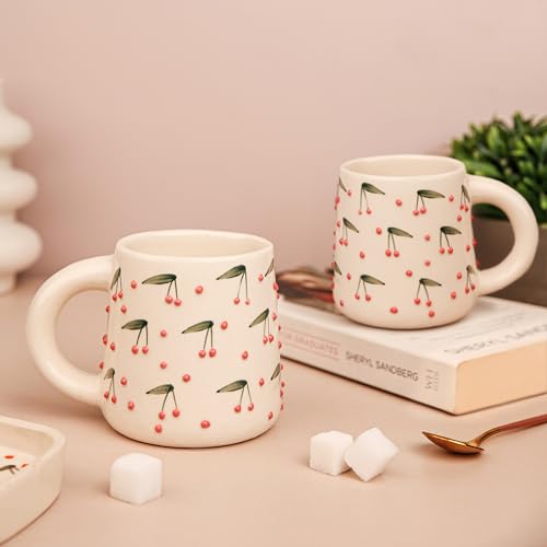 Image of Cups & Mugs - Coffee Mugs Set of 2 - Tea Cup - Ceramic Coffee Cup, Elegant Gift Pack, Microwave and Dishwasher Safe, Stylish Modern Design for Home & Office,PinkPop Mug