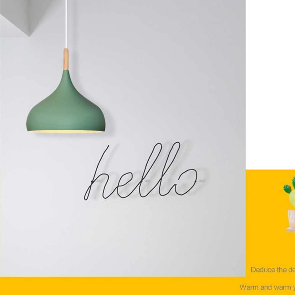 Chandelier, Dining Room Chandelier Single Head Personalized Bar Chandelier White Black Light Pendant Lamp Creative Shopping Mall Decorative Ceiling Lights Suspended Lighting Fixture(A Green,35CM)