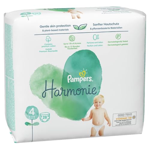 Pampers Harmonie (Pure) Windeln, Größe 4, 9-14 kg, 28 Stück