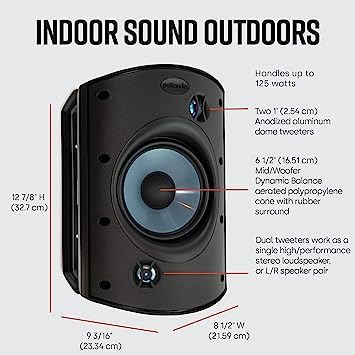 Polk Audio Atrium 8 SDI Flagship All-Weather Outdoor Speakers (4 Speaker Pack) - Black