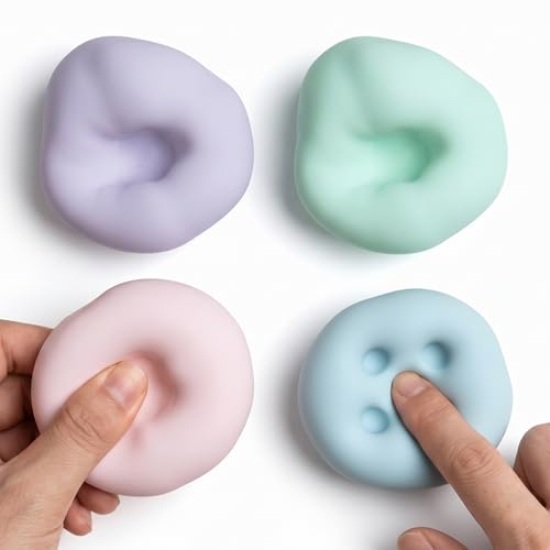 Stressball Erwachsene 4 Stück Traubenstress Squishy Stressbälle Kleines Perlen Quetschball Anti Stressabbau Spielzeug Bälle für Kneten Drücken Entspannen Linderung von Angst
