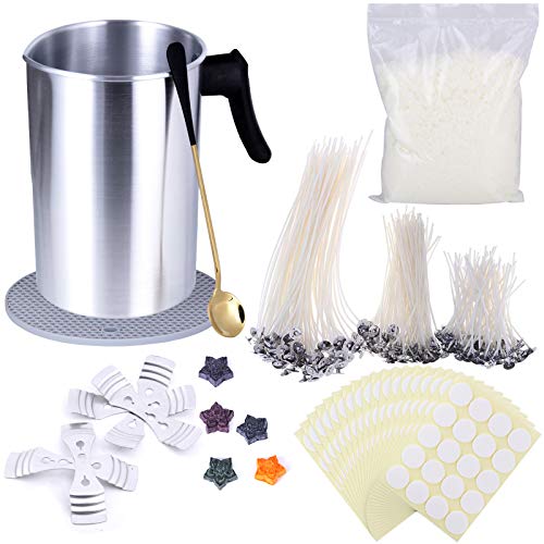Candle Making Kit, TOKSEO DIY Candle Craft Tools with 3L Candle Melting Pot, 300pcs Candle Wicks, 300pcs Wick Stickers, 12oz Soy Wax, 5pcs Wick Holders, 5pcs Dyes, 1 Trivet Mat and 1 Stirring Tool Candle Making Kit, TOKSEO DIY Candle Craft Tools with 3L Candle Melting Pot, 300pcs Candle Wicks, 300pcs Wick Stickers, 12oz Soy Wax, 5pcs Wick Holders, 5pcs Dyes, 1 Trivet Mat and 1 Stirring Tool