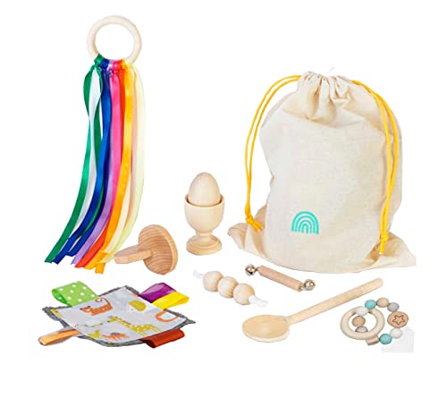 Juguete Montesori de 9 elementos para bebes, regalo educativo per...