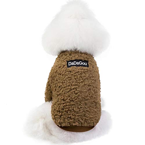 XUDES Fashion Focus On Pet Dog Clothes Knitwear Dog Sweater Soft Thickening Warm Pup Dogs Shirt Winter Puppy Sweater for Dogs-Brown-S