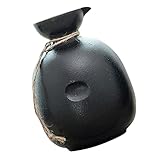 SHOWERORO Elegant Black Ceramic Wine Jug - Traditional Sake Bottle Perfect for Home Entertainment and Special Occasions