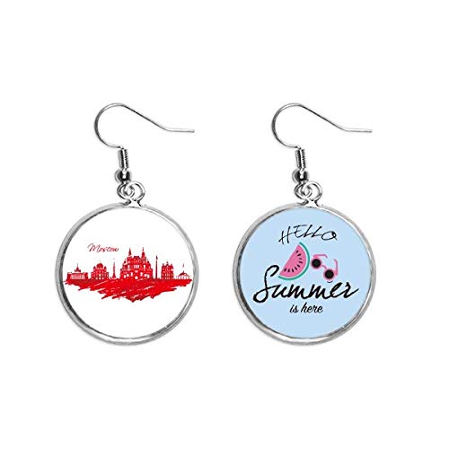 Pendientes de sandía Catedral de Moscú Rojo el regalo original de verano para lóbulo