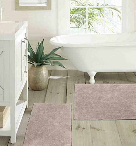 WOVEN ST. Reversible Tufted Bath Rugs | Area Rugs for Spa, Vanity Shower, Bathrooms, Kitchen, Bedroom | Water Absorbent Linens | 100% Cotton | Pack of 2 | 17’’ x 24’’ & 21’’ x 34’’ Inches | Taupe by WOVEN ST. - Image 6