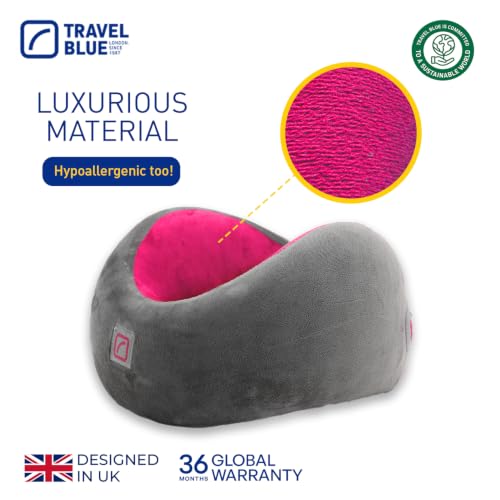 Image of Travel Blue Infinity Travel Ergonomic Neck Pillow Enjoy uninterrupted Sleep with 360-degree Support with Luxurious Hypoallergenic Material (Fuscia)