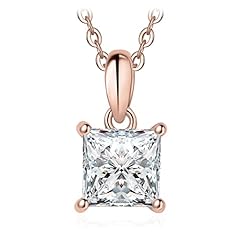 3-Princess Cut-Rose Gold Plated