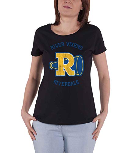 Riverdale T Shirt River Vixens Logo Nouveau Officiel Femme Skinny Fit Noir Size XL