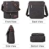 Kasgo Small Messenger Bag, Vintage Canvas Shoulder Crossbody Bags Water-Resistant Lightweight Satchel for Men Women for Travel Work School Business, Dark Grey charcoal black #5