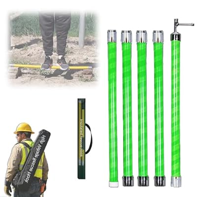 36mm Thickened Electrical Rescue Operating Pole Kit, Insulated Rescue Working Pole 10 20 30 Ft for Live-Line Work, Spliceable Hot Stick with Strage Bag(Green,6m 4-Section 220kv)