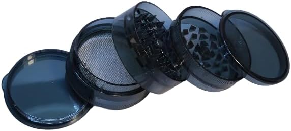 5 Part Plastic HERB Grinder Magnetic Shark Teeth (Black)