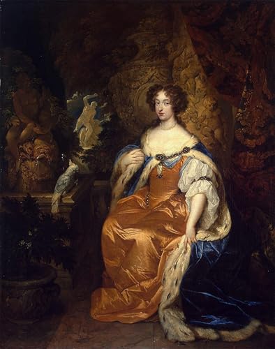 Art Mural Portrait de la reine Mary II : Tableau Graffiti Moderne de 60x90cm