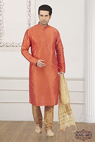 Indian Royal Engagement Wedding Wear Traditional Designer Ethnic Men's Casual Kurta Pyjama Set2