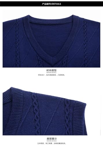 Men Wool Knitted Vest Winter Sleeveless Sweaters V-Neck Waistcoat2