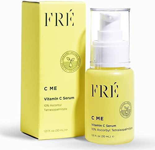 Vitamin C Facial Serum for Dark Spots, C ME by FRÉ Skincare - 10% Vitamin C Serum - Anti Aging Facial Serum Repairs Hyperpigmentation, Brightens Face, & Reduces Wrinkles for Glowing Skin - Vegan & Waterless