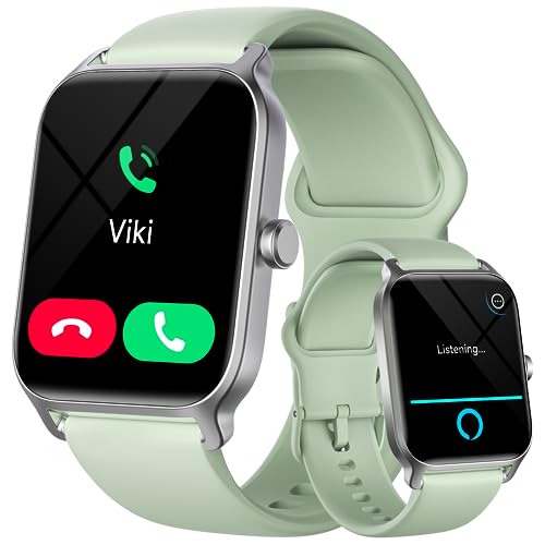 Gydom Smart Watches for Men Women with Alexa Answer/Make Calls, 1.8" Touch Screen Fitness Activity Tracker, IP68 Waterproof Heart Rate Sleep Monitor for iPhone Android Anniversary Birthday Green