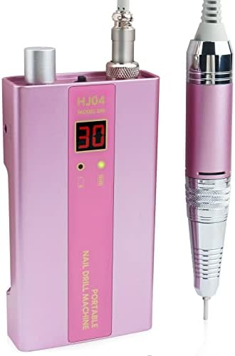 QUNZHAO Professional Nail Drill Machine for Acrylic Nails, 30000 RPM Electric Nail File Portable Electronic Nail Filer for Home Salon Manicure Tools… (Purple)