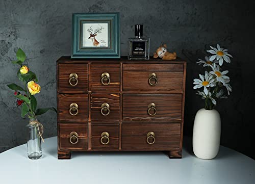 1Pcs Traditional Solid Wood Small Chinese Medicine Cabinet L Vintage And Retro Look With Great Storage Apothecary Drawer Herbal Dresser L Great For Modern Gear | No Assembly Required(Brown) #TOP2