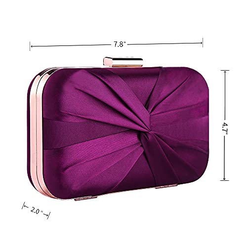 Image of Pleated Satin Clutch Purse For Women Wedding Bridal Clutch Bag Prom Party Clutch