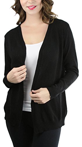 Image of ToBeInStyle Women's Long Sleeve Rib Banded Open Sweater Cardigan