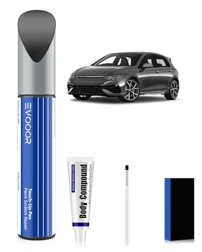 (LR7H) Kit de réparation peinture automobile gris indium/Indium grey avec effaceur de rayures pour Volkswagen/VW, Réparation des rayures pour voiture, Solution rapide et facile pour la réparation