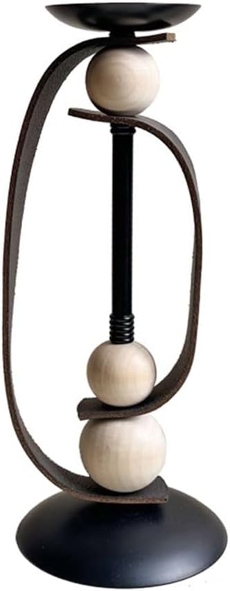 Candleholders Black Metal Decorative Candle Holder Home Art Accent for Dining Tables Cafes Candlelit Dinners(Large)