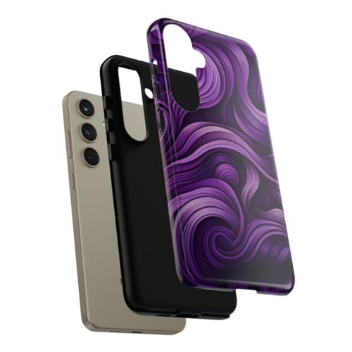 Coque rigide brillante Samsung S24 Plus vague violette chic