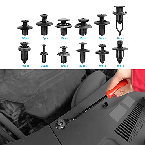 300 Pcs Car Push Retainer Clips & Auto Fasteners Assortment -12 Most Popular Sizes Nylon Bumper Fender Rivets With 4 Cable Ties And Fasteners Remover For Toyota Honda Mazda #TOP2
