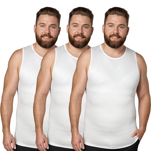 QORE LOGIQ Gynecomastia Compression Shirt Men - Premium Slimming Undershirt Compression Tank Top Mens Shapewear & Body Shaper